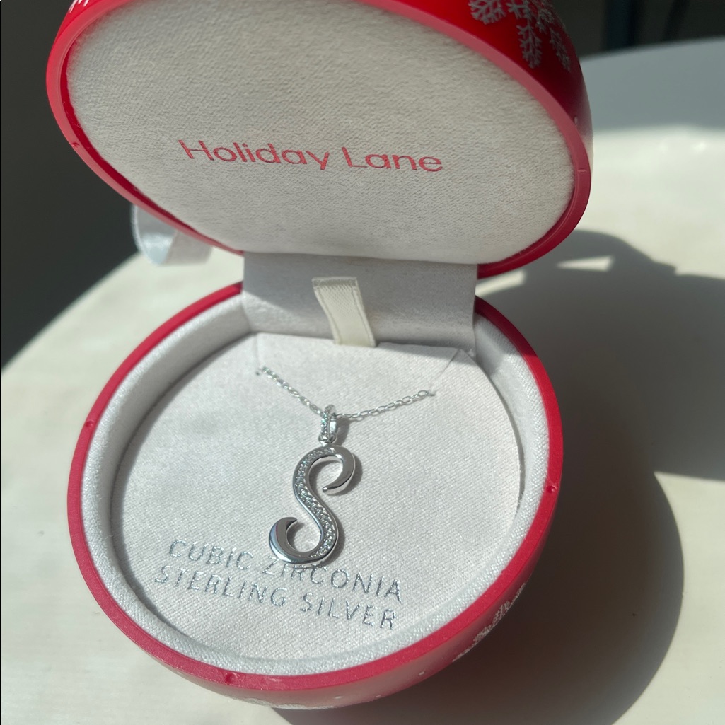 Macys Holiday Lane S Cubic Zirconia Sterling Silver Necklace